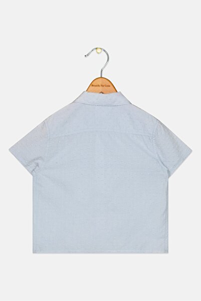 Gingersnaps Toddlers Boy Embroidered Short Sleeves Shirt, Blue