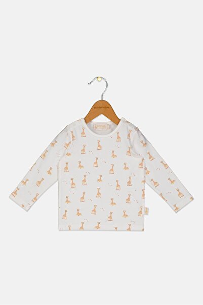 Sophie La Girafe Toddlers Boy Long Sleeve Animal Print Top, White