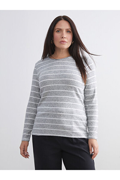 LC Waikiki Sparkling Selections from Shining Store |   Crew Neck Striped Women's T-Shirt