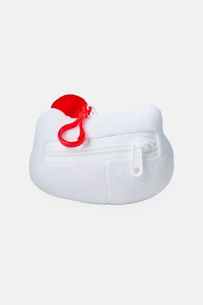 SANRIO Kids Girl Hello Kitty Plush Head Zipper Small Pouch, White