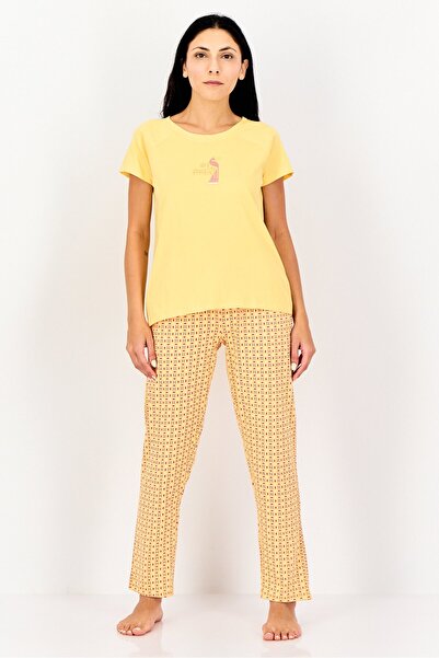 Zivame Women 2 Pieces Allover Print Pajama Top And Bottom Set, Multicolor