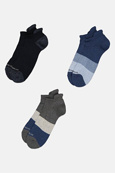 Rocawear Men 3 Pairs Brand Logo Ankle Socks, Multicolor