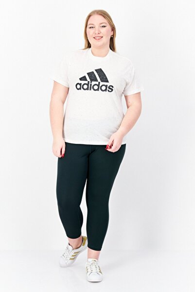 adidas Women Sportswear Fit Short Sleeve Training T-Shirt, Off White Melange