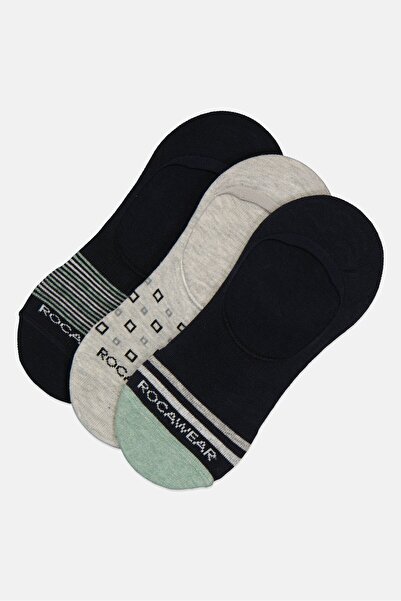Rocawear Men 3 Pairs Brand Logo Invisible Socks, Multicolor
