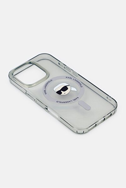 Karl Lagerfeld iPhone 16 Pro Magsafe Brand Logo Protective Case, Grey