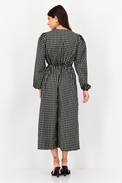 Threadbare Women Check Print Midi Dress, Multicolor