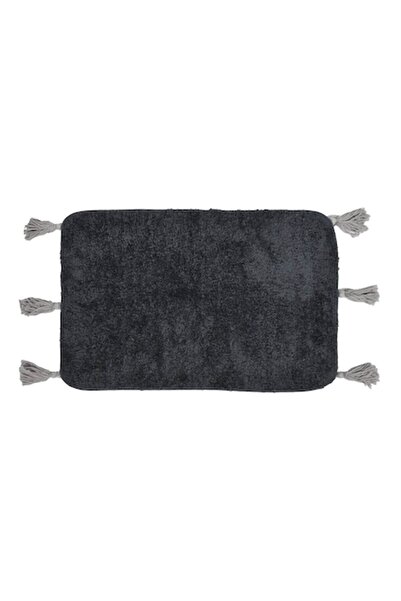 OEM Rectangular anthracite bath mat with anthracite grey fringes