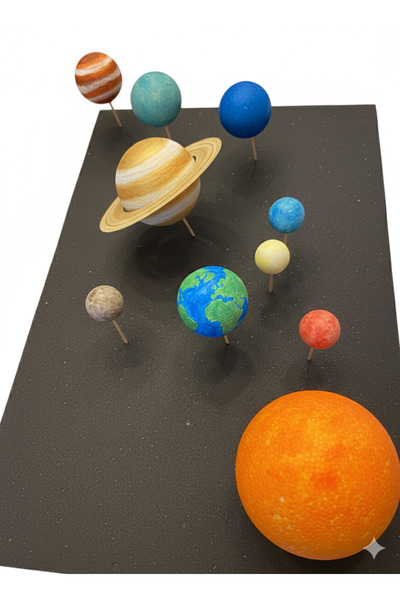 SYArts Güneş Sistemi Maketi ( Siyah Zemin Starfor 35x50 cm + Strafor Toplar +...