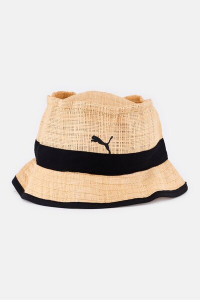 Puma قبعة دلو بشعار العلامة التجارية للنساء، بني فاتح