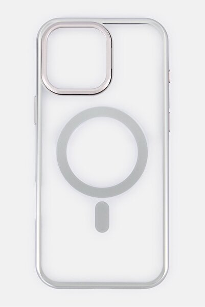 Levelo iPhone 16 pro Max Elio Pc Case With Camera Ring Stand, Silver