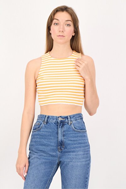 Don't Call Me Jennyfer Women Crew Neck Sleeveless Stripe Tank Top, Multicolor