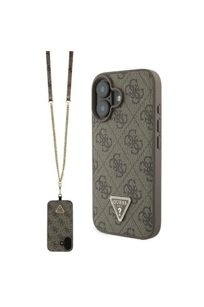 Guess Husă pentru iPhone 16, geantă crossbody din piele cu logo metalic și st...
