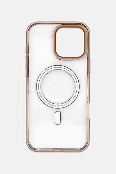 Levelo iPhone 16 pro Max Elio Pc Case With Camera Ring Stand, Gold