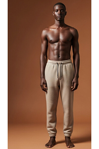 DARK AND BRIGHT Men's Jogger Pants with Elastic Waist and Drawstring, Side Pockets, Fleece Lining, Elasticated Cuffs