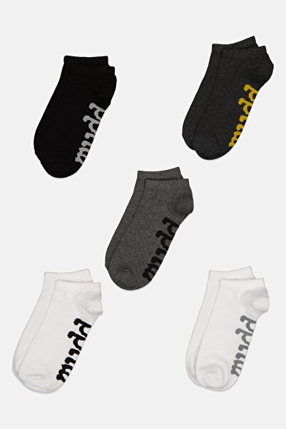 MUDD Men 5 Pairs Brand Logo Crew Socks, Multicolor