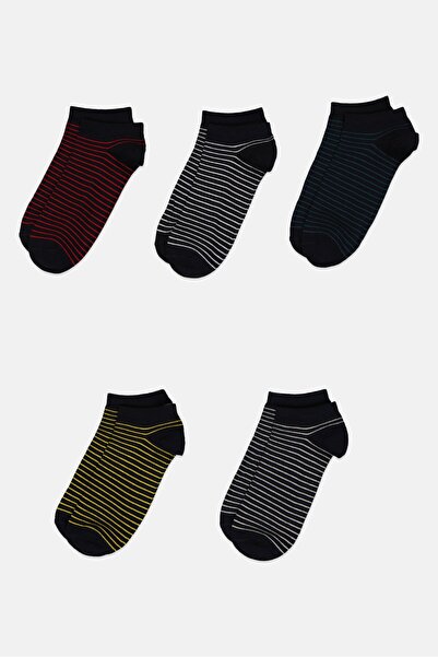 Rocawear Men 5 Pairs Stripes Ankle Socks, Multicolor