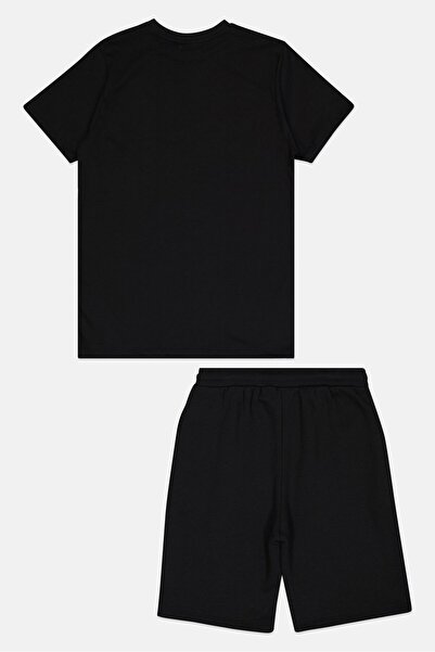 Nicce Kids Boy 2 Piece Graphic Print Top And Bottom Shorts Set, Black