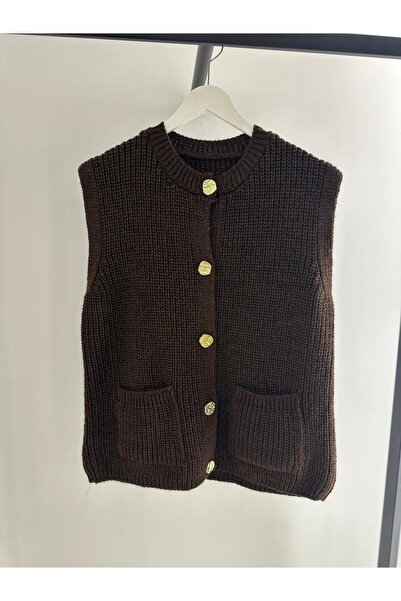 RECEP AYDIN Gold Buttoned Knitwear Vest
