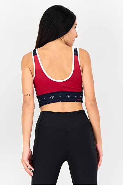 New Balance Women Brand Logo Padded Sports Bra, Red