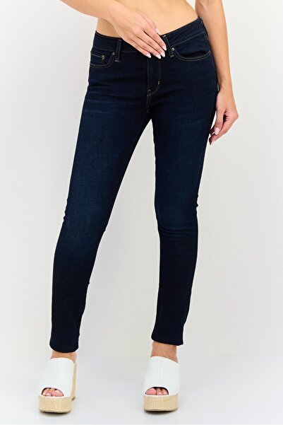 Levi's بنطلون جينز نسائي ضيق قابل للتمدد، أزرق داكن