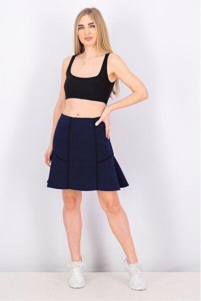 Lacoste Women Plain Zip Mini Skirt, Navy