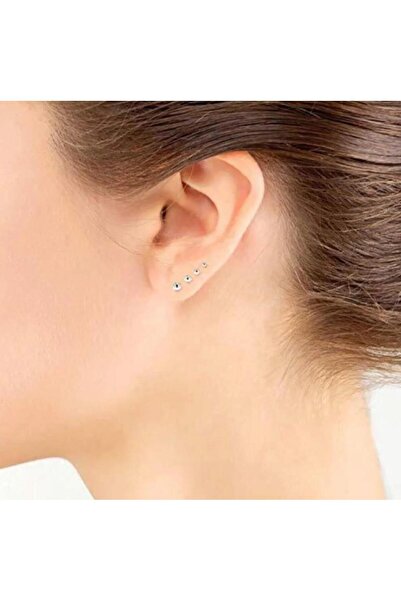 ASİL SİLVER ONLİNE 2 mm 925 Ayar Gümüş Top Küre Küpe (1 çift)