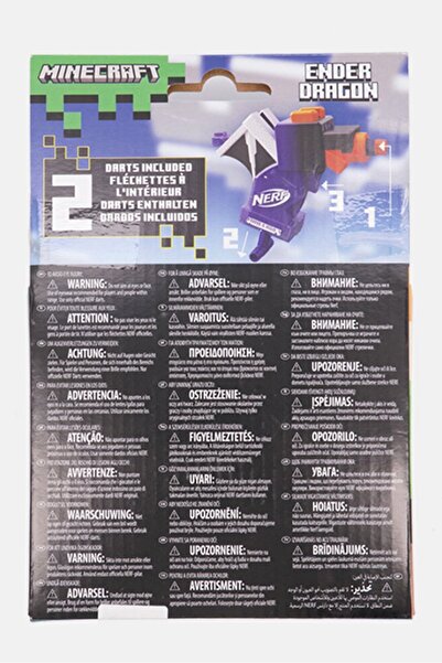 Hasbro Nerf MicroShots Minecraft Ender Dragon Mini Blaster, Purple and Orange
