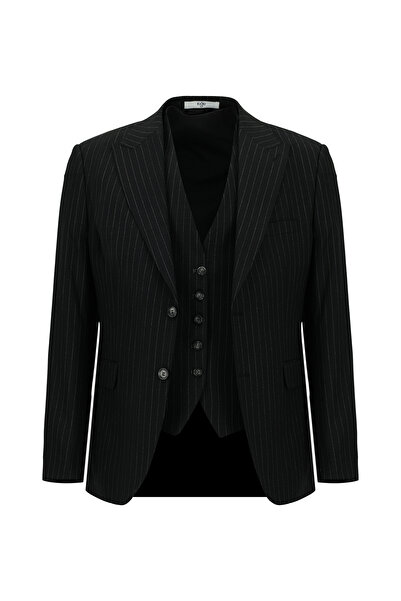 Kiğılı Slim Fit Slim Fit Striped Combination Vest Suit
