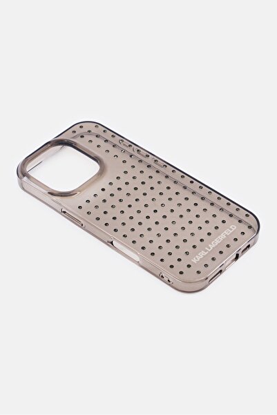 Karl Lagerfeld iPhone 16 Pro Metallic Protective Case, Black