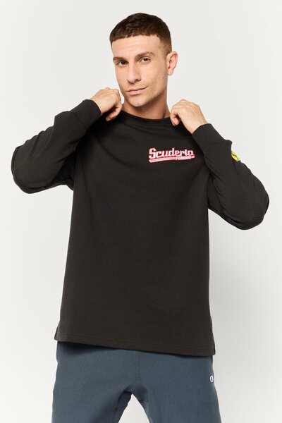 Puma سويت شيرت رياضي رجالي من سكوديريا فيراري للتدريب، أسود