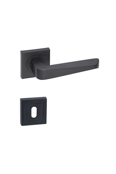 EYMEN YAPI Arpat Rosa Square Rosette Room Door Handle Matte Black Room