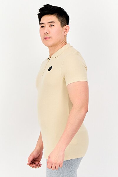 Puma x One8 Men Slim Fit Short Sleeve Outdoor Polo Shirt, Beige