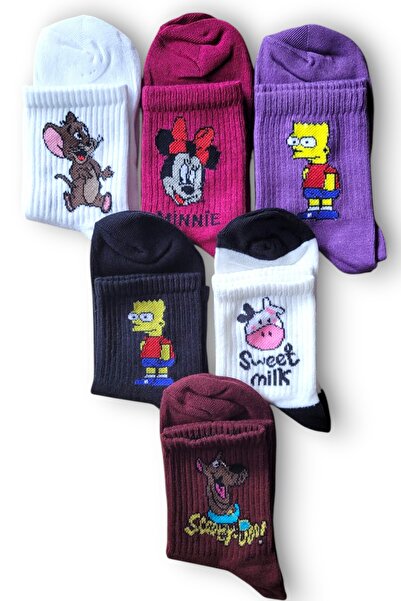 Fanilam Мъжки чорапи Дамски чорапи Унисекс цветни памучни чорапи с шарки, комплект от 6 чифта без кутия