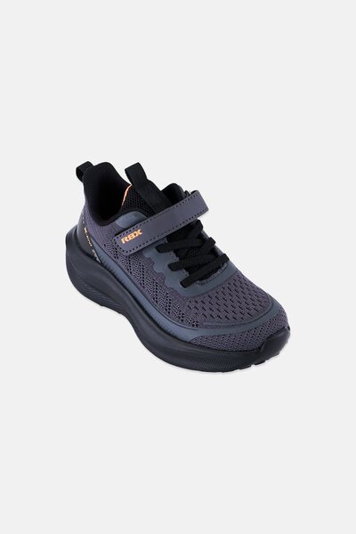 RBX Kids Boy Velcro Closure Running Shoes, Dark Grey