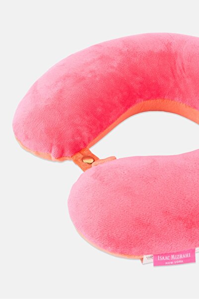 ISAAC MIZRAHI Travel Neck Memory Foam Pillow, Multicolor
