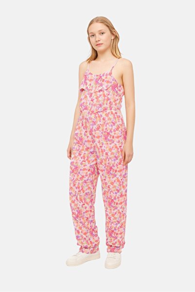 Nicole Miller جمبسوت بدون أكمام بطبعة زهور للبنات الصغار، متعدد الألوان