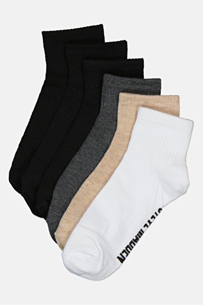 Steve Madden Women 6 Pairs Brand Logo Quarter Socks, Multicolor