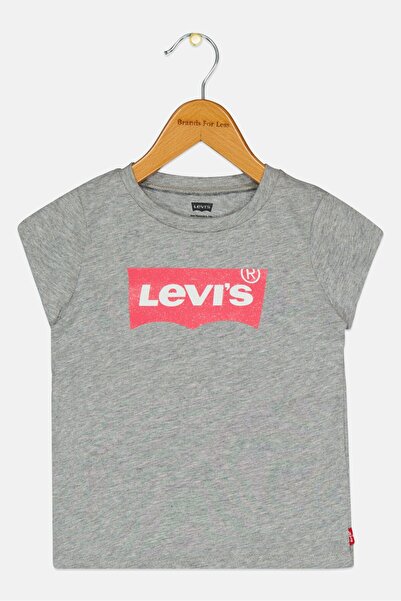 Levi's Toddlers Girl Brand Logo Short Sleeves T-Shirt, Heather Grey