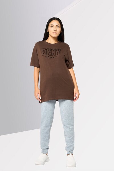 DKNY Sport Women Sportswear Fit Short Sleeve Outdoor T-Shirt, Brown