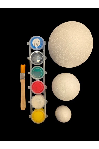SYArts Sun Earth Moon Model Project Homework (Black Background 35X50 cm + Styrofoam Balls + Acrylic Paint + Brush)