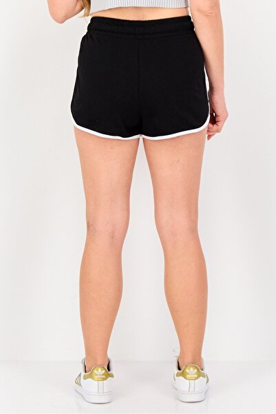 Forever 21 Women Regular Fit Drawstring Plain Shorts, Black