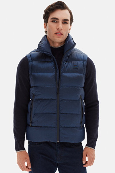 Twn εφαρμοστό μπλε κοβαλτίου Μπλε ίσιο γιλέκο παλτό