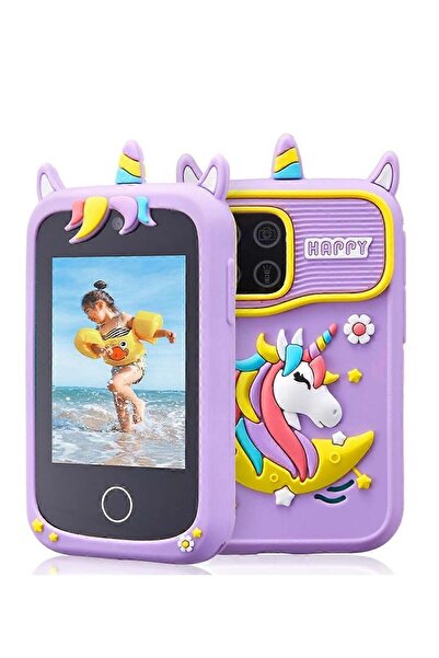 PopZa هاتف ذكي للأطفال من EVEREEN للبنات، هاتف لعبة أحادي القرن بكاميرا مزدوج...