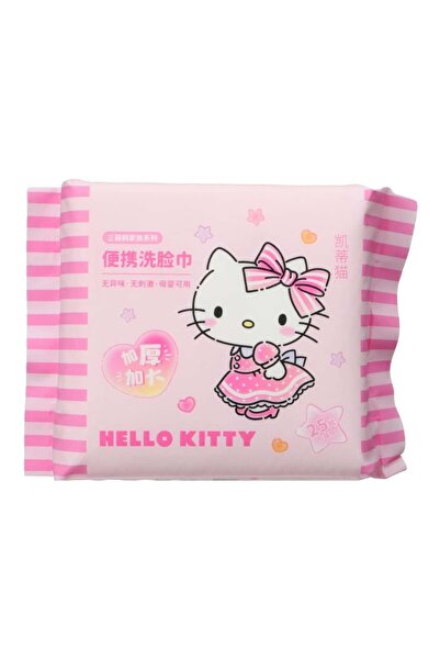 SANRIO Lisanslı Hello Kitty İnci Dokulu Kuru Mendil (25 Mendil)