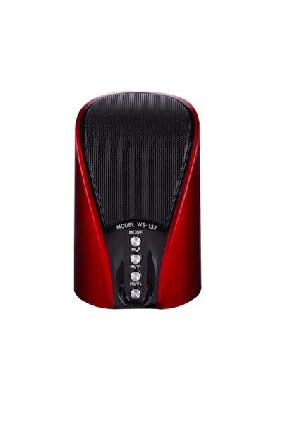 WS Portable Bluetooth Speaker Wster WS-133 Radio MP3 Mini Red/Black