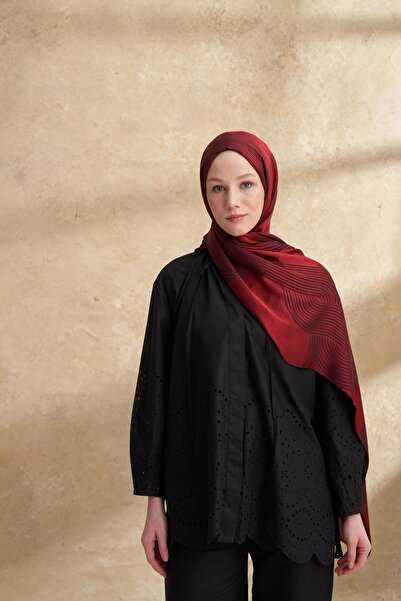ARMANDA FIORI JAKAR LINE DESEN ŞAL - BORDO