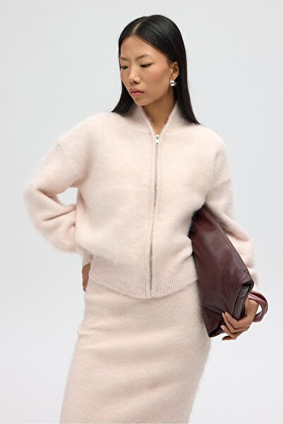 MAI STUDIOS CO. Ескара Рожева трикотажна кофта на блискавці