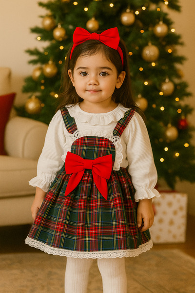 PALMERO Kız Bebek Elbise Kız Çocuk Elbise Doğum Günü Parti Düğün Özel Gün Yılbaşı Uzun Kol Astarlı Elbise