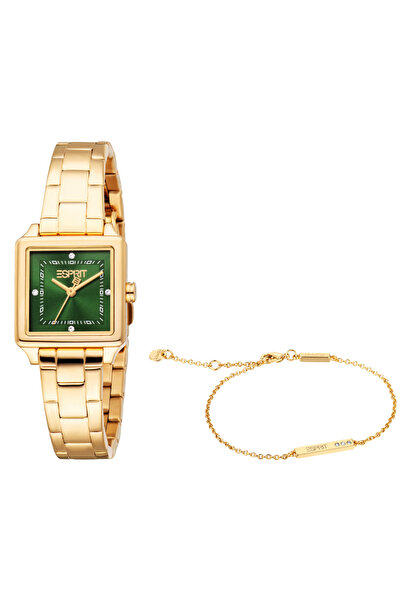 Esprit Women's Gold/Green Stainless Watch | Es1l511m0045