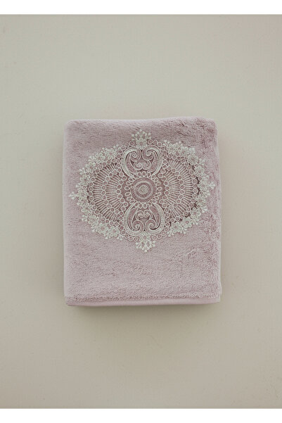 Class Bambu Dantelli El ve Yüz Havlusu 50 X 90 cm Şiraze Pudra 1 Adet Tekli K...